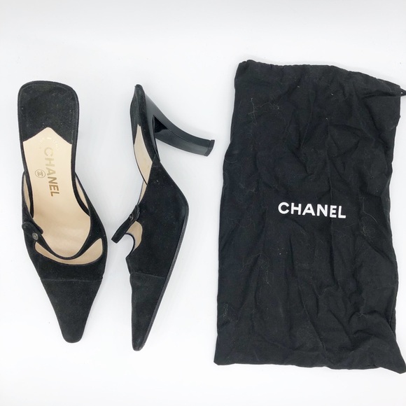 Authentic CHANEL Suede Mules with Dust bag
